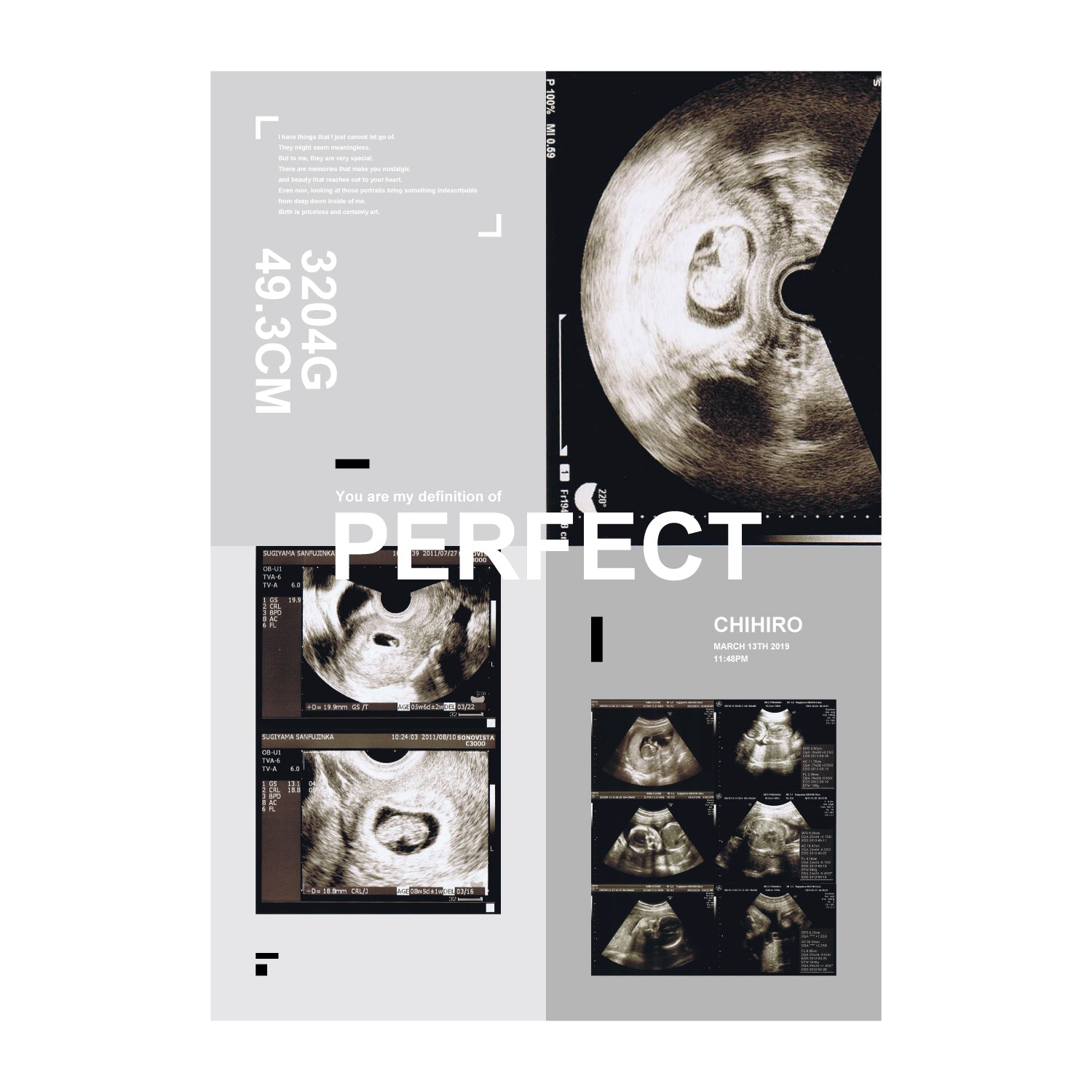 PERFECT - white 【Ultrasound Poster】